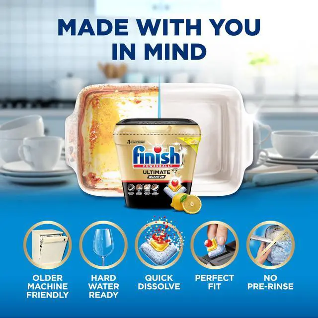 Alt view image 3 of 6 - Finish Ultimate Quantum Dishwasher Pods, Lemon Scent, 38 Count