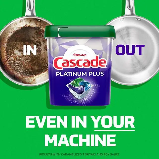 Alt view image 6 of 7 - Cascade Platinum Plus Dishwasher Pods ActionPacs with Power of Bleach, 21 Count