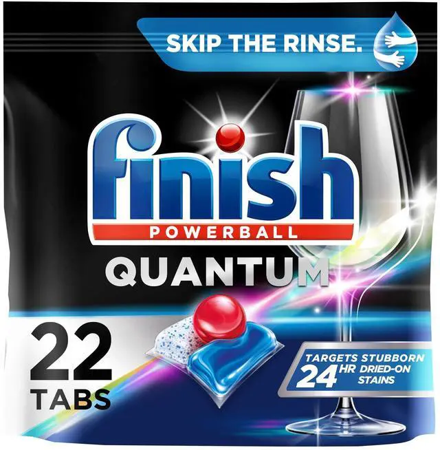 Main image of Finish Quantum Dishwasher Pods 22 Count, No Pre-Rinse Dishwasher Detergent Removes 24HR Dried-On Stain and Grease, Virtually Spotless Shine
