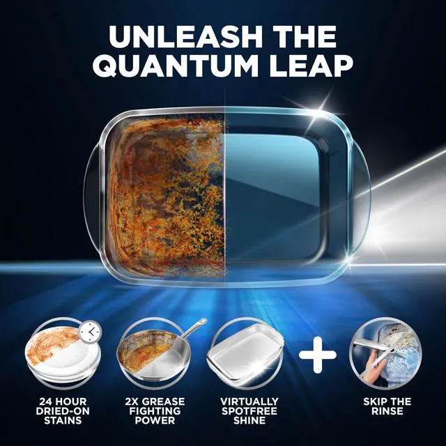 Alt view image 7 of 7 - Finish Quantum Dishwasher Pods 22 Count, No Pre-Rinse Dishwasher Detergent Removes 24HR Dried-On Stain and Grease, Virtually Spotless Shine