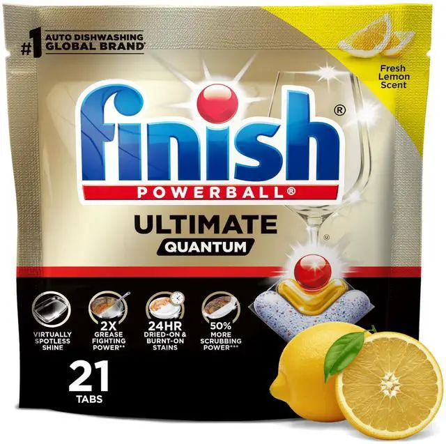 Main image of 21ct Finish Ultimate Quantum Dishwasher Pods, Dish Detergent, Lemon Scent
