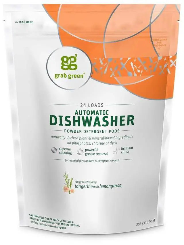 Main image of Grab Green Dishwasher Pods, Tangerine with Lemongrass, 24 Count