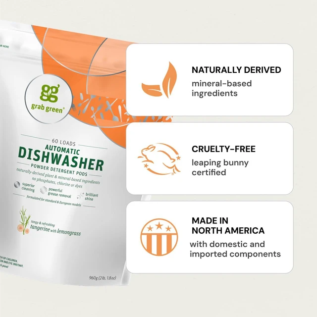 Alt view image 5 of 7 - Grab Green Dishwasher Pods, Tangerine with Lemongrass, 24 Count