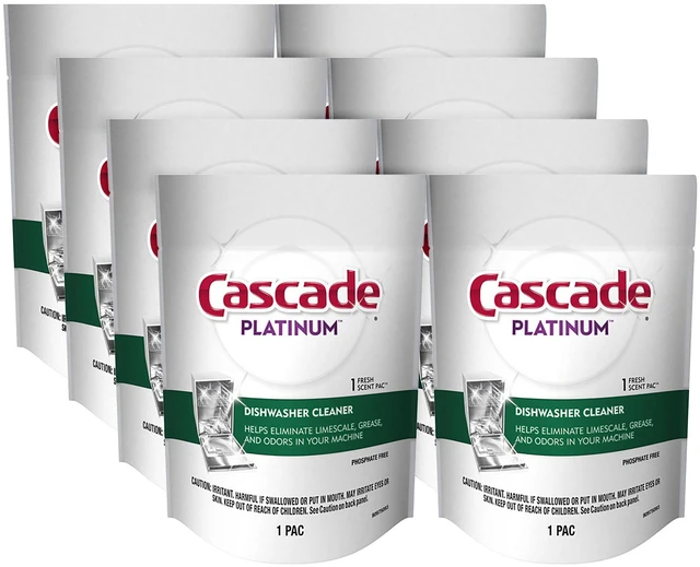 Main image of Cascade Platinum Dishwasher Cleaner Pods, Fresh Scent, 1 Count (8 Pack)