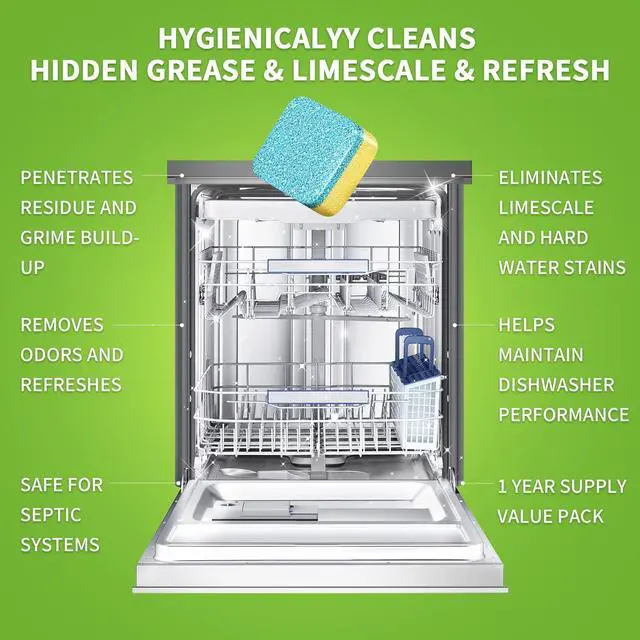 Alt view image 5 of 7 - NATRUTH 30 Pack Dishwasher Cleaner Tablets Individually Wrapped, Deep Cleaning, Removes Grease & Limescale, Compatible with All DishWashing Machines