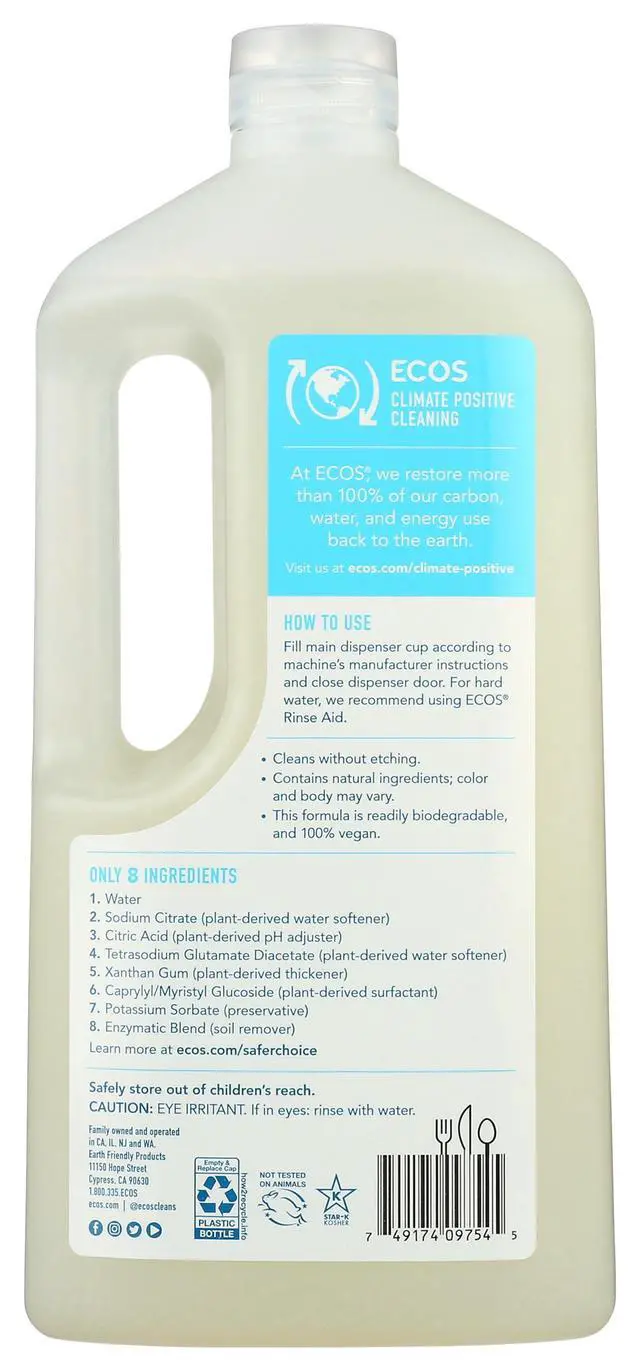 Alt view image 4 of 7 - ECOS Free and Clear Automatic Dishwasher Gel, 40fl oz