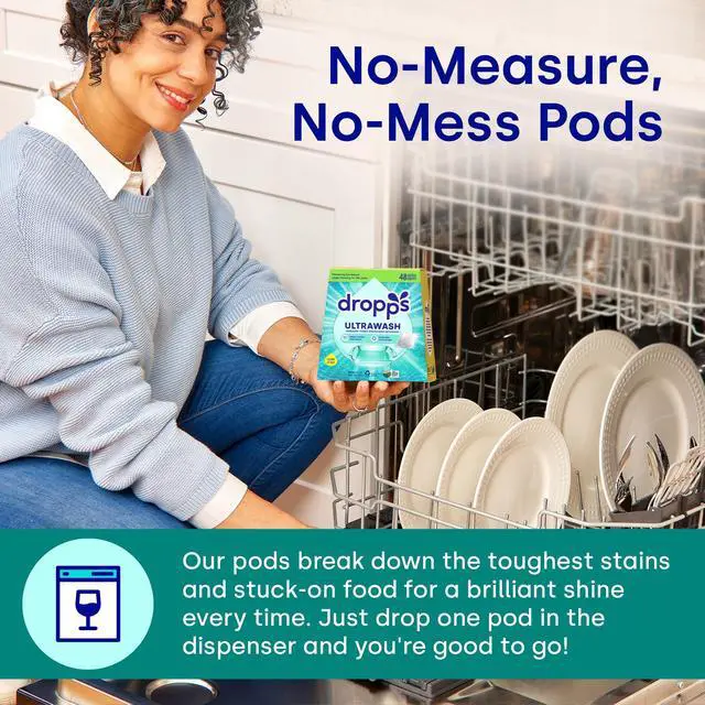 Alt view image 3 of 6 - Dropps UltraWash Dishwasher Detergent Pods, Lemon Citrus, 32 Count