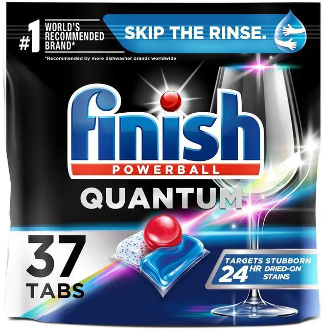 Main image of Finish Quantum with Activblu Technology Powerball Ultimate Clean and Shine Dishwasher Detergent Tablets, 37 Count (Pack of 1)