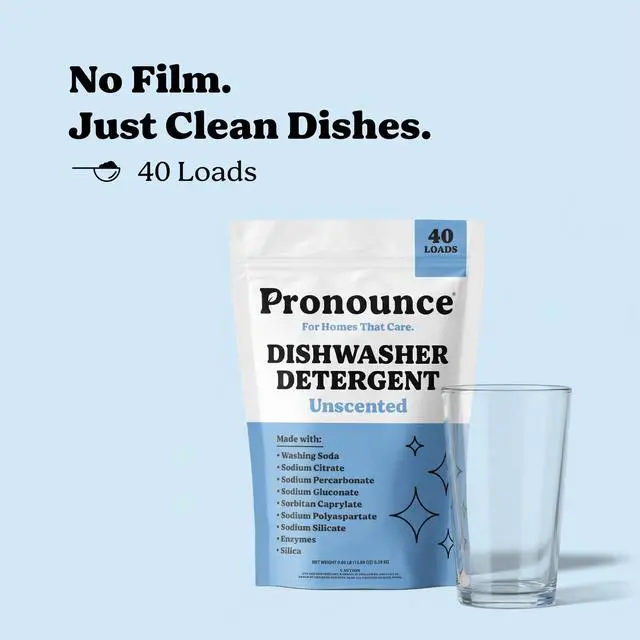 Alt view image 3 of 6 - Pronounce Ultra Concentrated Dishwasher Detergent, Fragrance Free, Unscented, 40 Loads, Dishwasher Pods Alternative