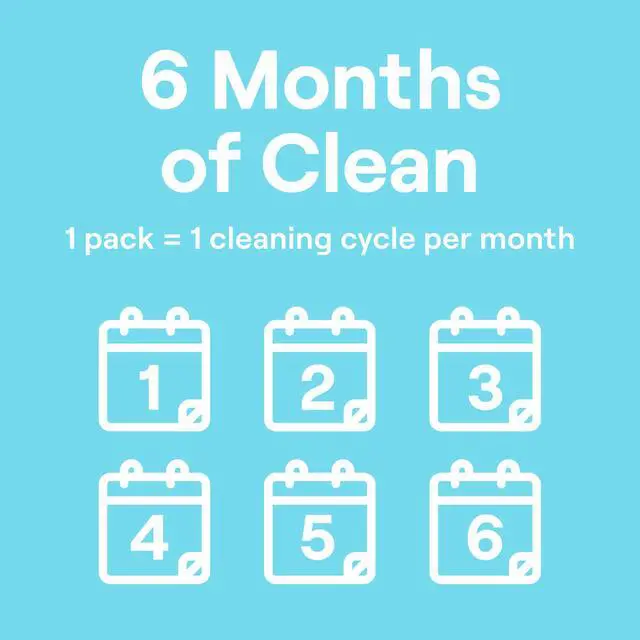 Alt view image 4 of 6 - Seventh Generation Dishwasher Cleaning Packs 6 Count Free & Clear Removes Odor-Causing Residue Powered by Oxy Power