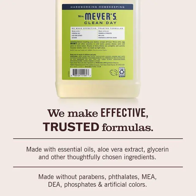 Alt view image 6 of 6 - Mrs. Meyer's Clean Day Liquid Dish Soap Refill Lemon Verbena 48 Fl Oz