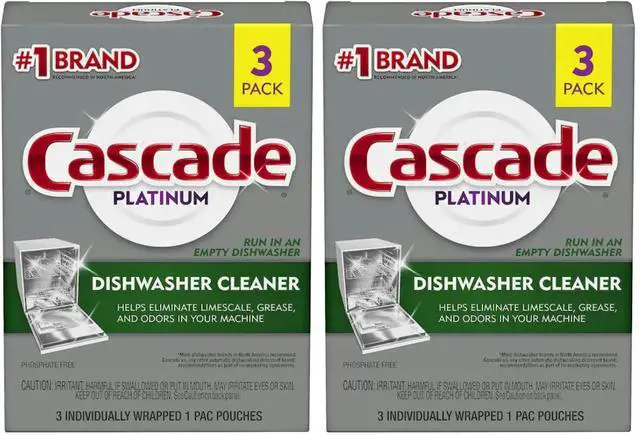 Main image of Cascade Platinum Dishwasher Cleaner, 3 Count (Pack of 2)