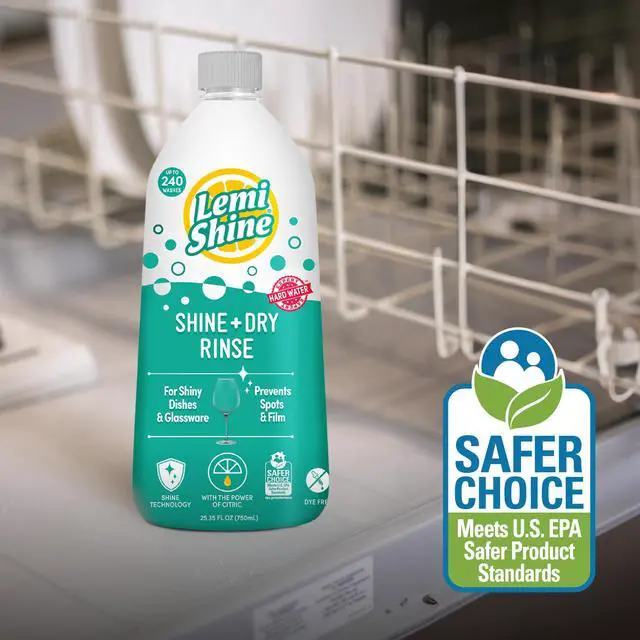 Alt view image 2 of 7 - Lemi Shine Shine and Dry Natural Dishwasher Rinse Aid 25.35fl oz