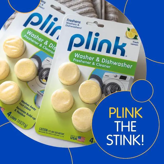 Alt view image 5 of 6 - Plink Washer and Dishwasher Cleaner and Freshener, 2 Packs of 4 Tablets, Fresh Lemon Scent, Prevents Residue, Removes Odors, Septic-Friendly
