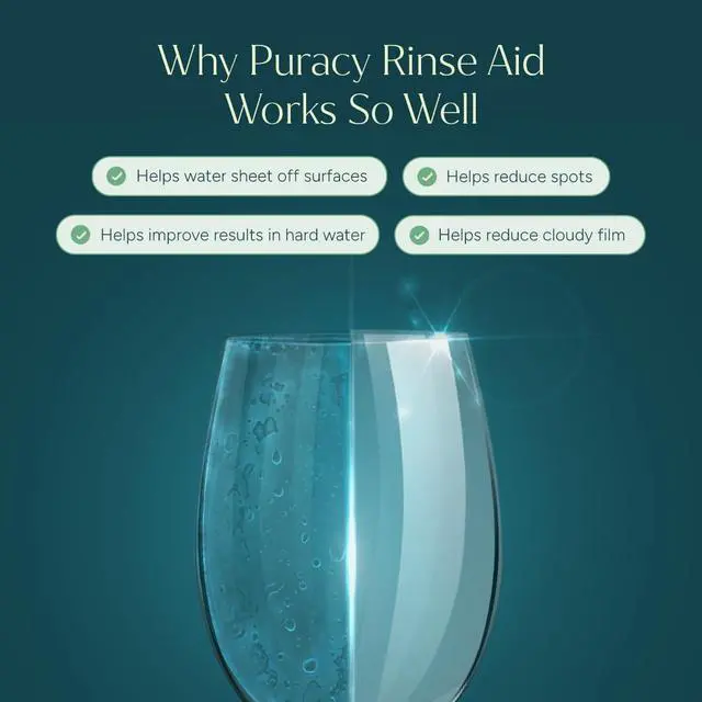 Alt view image 3 of 7 - Puracy Dishwasher Rinse Aid Cleaner, Spot & Residue Free, Drying Agent, Lemongrass, 12 Oz