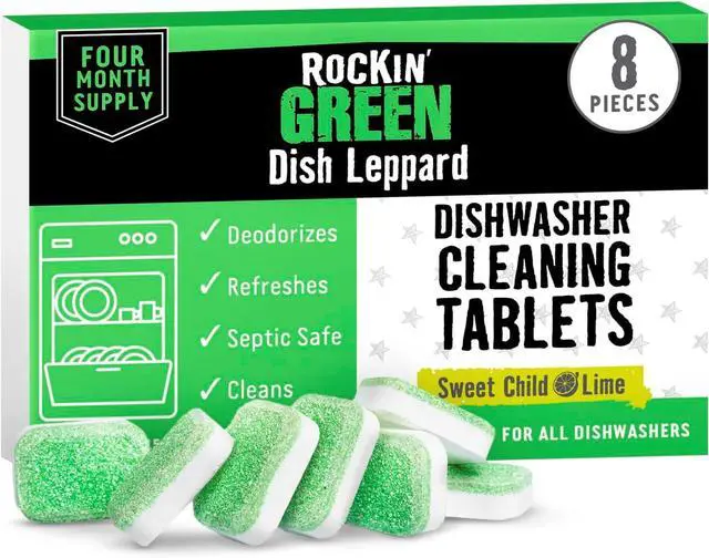 Main image of Rockin' Green Citrus Lime Dishwasher Cleaner Tablets, 8 Pack