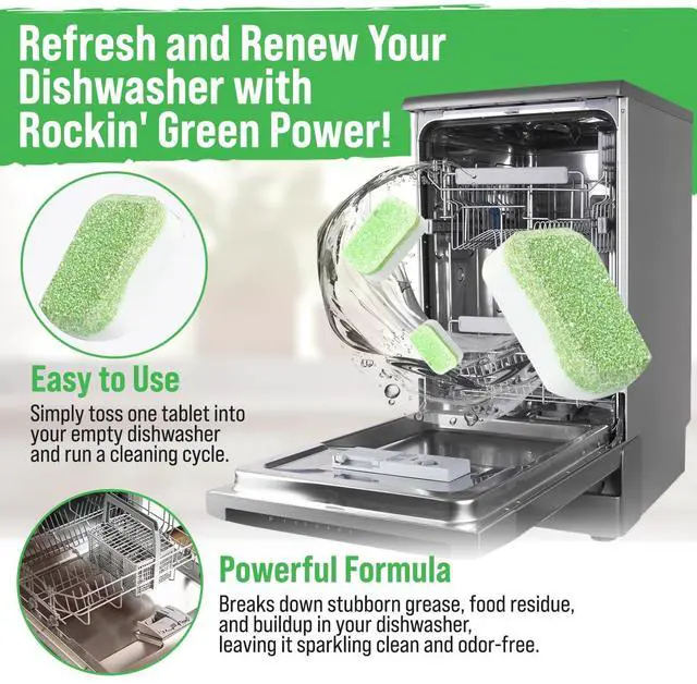 Alt view image 5 of 7 - Rockin' Green Citrus Lime Dishwasher Cleaner Tablets, 8 Pack