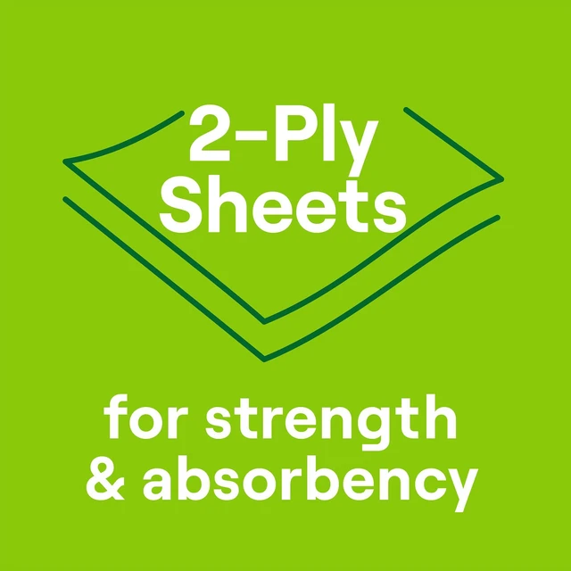 Alt view image 6 of 6 - Seventh Generation 100% Recycled Paper Towels, 2 Regular Rolls, 140 2-Ply Sheets, White, Strong & Absorbent for Kitchen, Bathroom & Everyday Cleaning, Whitened Without Ch
