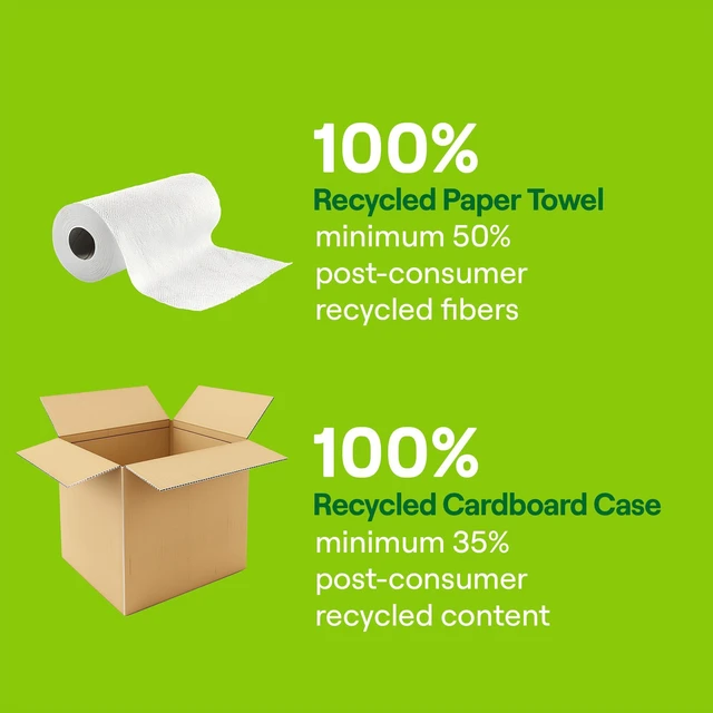 Alt view image 3 of 6 - Seventh Generation 100% Recycled Paper Towels, 2 Regular Rolls, 140 2-Ply Sheets, White, Strong & Absorbent for Kitchen, Bathroom & Everyday Cleaning, Whitened Without Ch