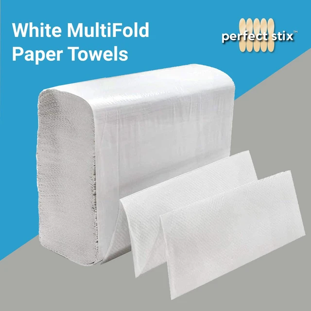 Alt view image 2 of 6 - Perfect Stix White MultiFold Paper Towels, 2-Pack, 250ct per Roll, 500 Total Towels