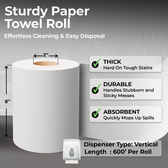 Alt view image 4 of 6 - Restaurantware Professional Paper Towel Roll, White