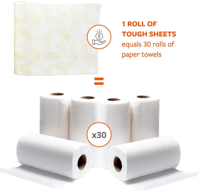 Alt view image 5 of 6 - Full Circle Tough Sheets Reusable Plant-based Bamboo Paper Towels, Super-Absorbent, Multi-Use Cleaning, 30 Sheet Roll
