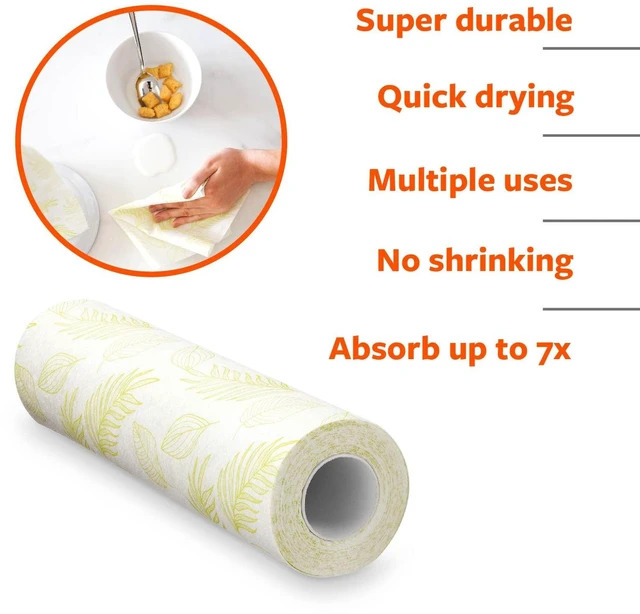 Alt view image 2 of 6 - Full Circle Tough Sheets Reusable Plant-based Bamboo Paper Towels, Super-Absorbent, Multi-Use Cleaning, 30 Sheet Roll