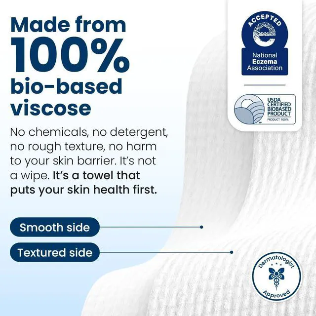Alt view image 6 of 7 - Clean Skin Club Clean Towels 100% USDA Biobased Disposable Face Towel, Makeup Remover Dry Wipes, Ultra Soft, Eczema Association Accepted, 1 Pack, 25 Count