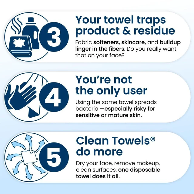Alt view image 7 of 7 - Clean Skin Club Clean Towels 100% USDA Biobased Disposable Face Towel, Makeup Remover Dry Wipes, Ultra Soft, Eczema Association Accepted, 1 Pack, 25 Count