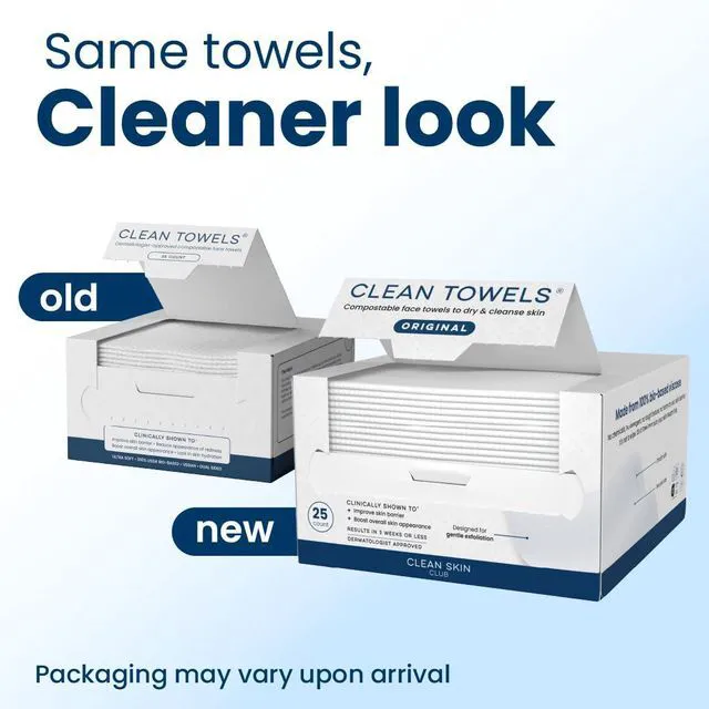 Alt view image 3 of 7 - Clean Skin Club Clean Towels 100% USDA Biobased Disposable Face Towel, Makeup Remover Dry Wipes, Ultra Soft, Eczema Association Accepted, 1 Pack, 25 Count