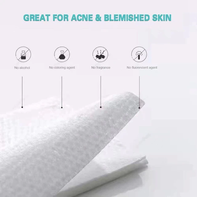 Alt view image 2 of 7 - MSOEUESO 100 Count Soft Dry Wipes Cotton Facial Tissues Disposable Face Towels for Sensitive Skin, Facial Cleansing, Makeup Removing, Surface Cleaning
