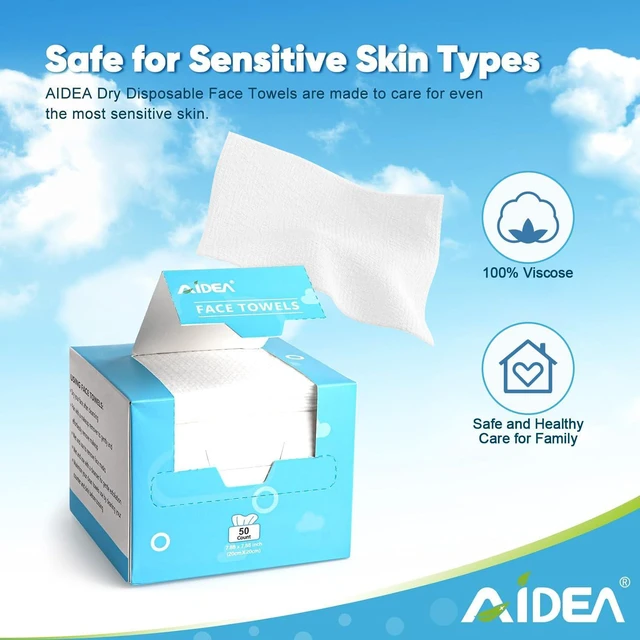 Alt view image 5 of 6 - AIDEA Face Towels Disposable 50Ct for Sensitive Skin