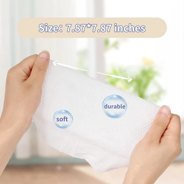 Alt view image 4 of 6 - MSOEUESO Disposable Face Towel 100 Count - Cotton Facial Tissues, Dry Face Cloths, Thick Facial Wipes, Makeup Remover Wipes, Ultra Soft for Adults and Baby
