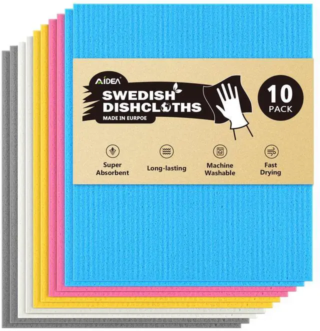 Main image of AIDEA Swedish Dishcloths 10PK, Reusable Paper Towels 7"x6"