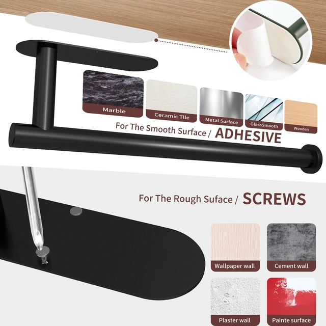 Alt view image 5 of 6 - DEKAVA Under Cabinet Paper Towel Holder Wall Mount for Kitchen