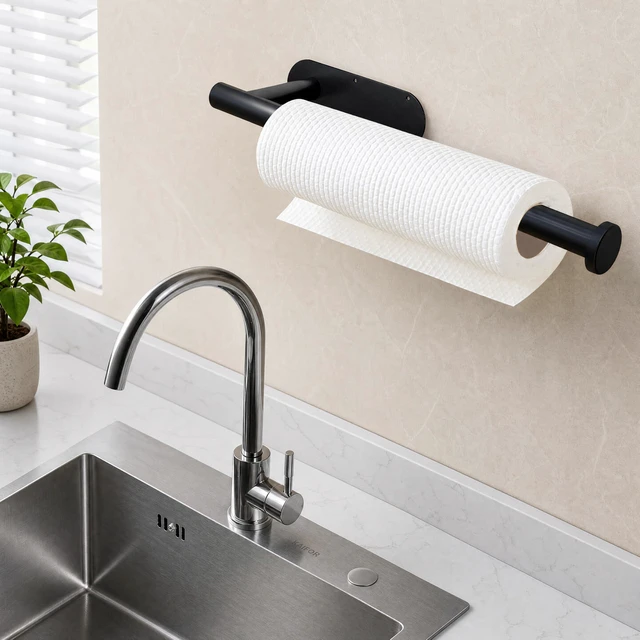 Alt view image 4 of 6 - DEKAVA Under Cabinet Paper Towel Holder Wall Mount for Kitchen