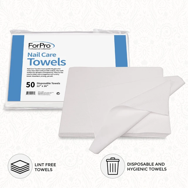 Alt view image 4 of 7 - ForPro Professional Collection Original Lint-Free Disposable Nail Care Towels 12"x16" 50-Count