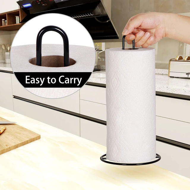 Alt view image 6 of 6 - OBODING Countertop Paper Towel Holder for Standard and Large Size Rolls, Black