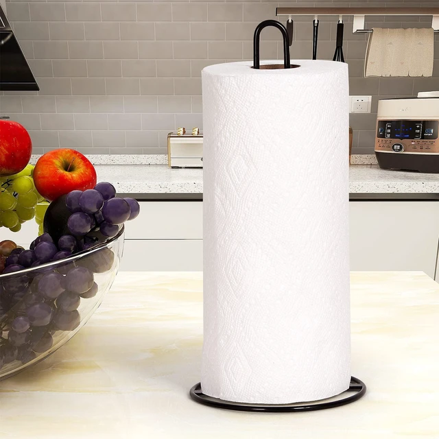 Alt view image 2 of 6 - OBODING Countertop Paper Towel Holder for Standard and Large Size Rolls, Black