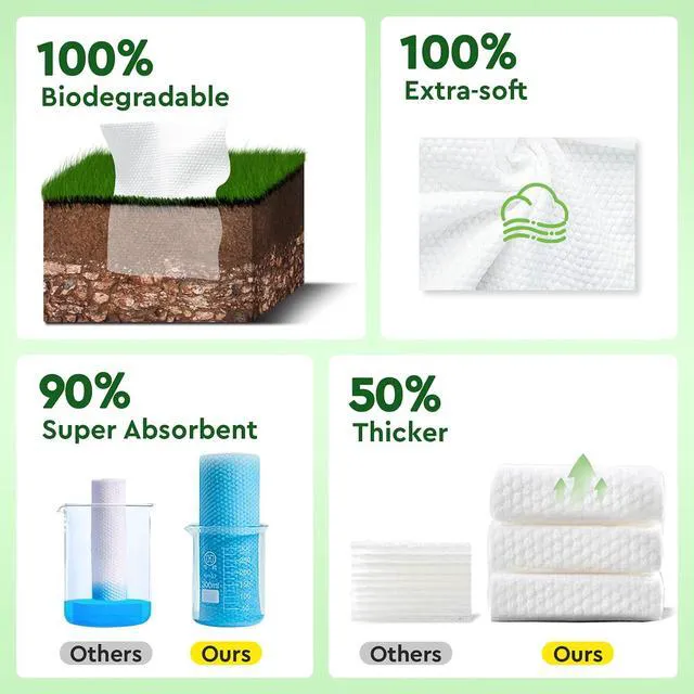 Alt view image 4 of 6 - Elvira 100 Count Disposable Ultra Soft Skincare Face Towels