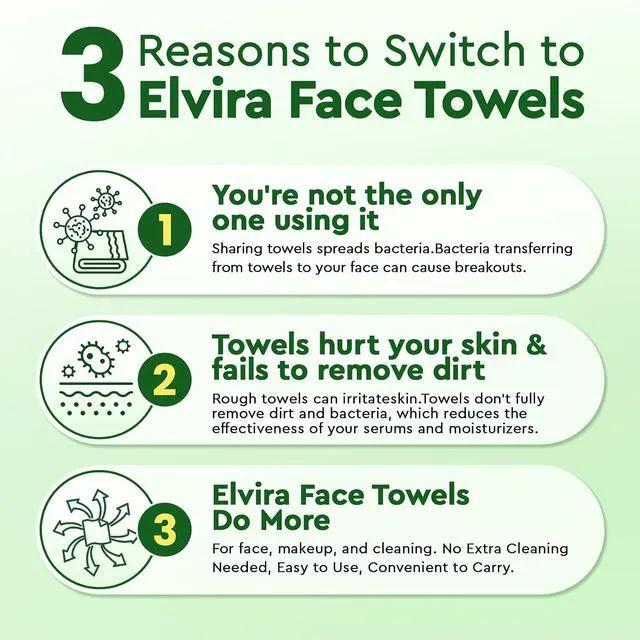 Alt view image 5 of 6 - Elvira 100 Count Disposable Ultra Soft Skincare Face Towels
