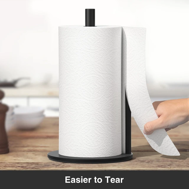 Alt view image 5 of 6 - Black Stainless Steel Paper Towel Holder for Kitchen Countertop Roll Organizer