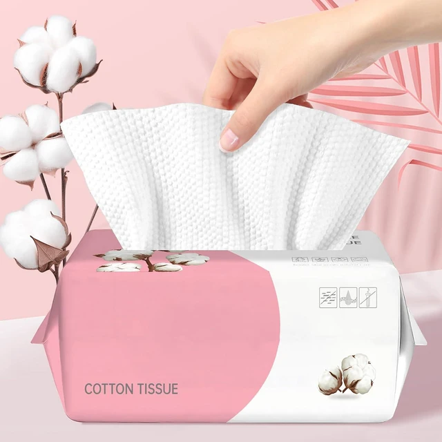 Main image of 100 Count Disposable Face Towel, Ultra Soft & Thick Biodegradable Washcloths, Lint-Free Dry Wipes for Sensitive Skin, Makeup Remover