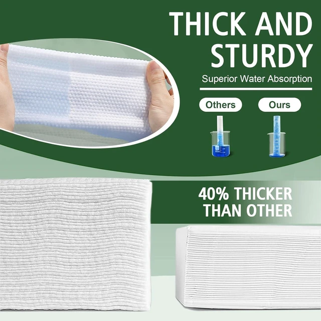 Alt view image 4 of 6 - Disposable Face Towels 100 Count, Biodegradable Ultra Soft & Thick, Lint-Free Makeup Remover Dry Wipes, Multi-Purpose Cleansing Towelettes for Sensitive Skin
