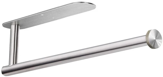 Main image of Stainless Steel Self-Adhesive under Cabinet Paper Towel Holder, Adhesive and Screws Mounting