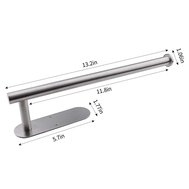 Alt view image 2 of 6 - Stainless Steel Self-Adhesive under Cabinet Paper Towel Holder, Adhesive and Screws Mounting