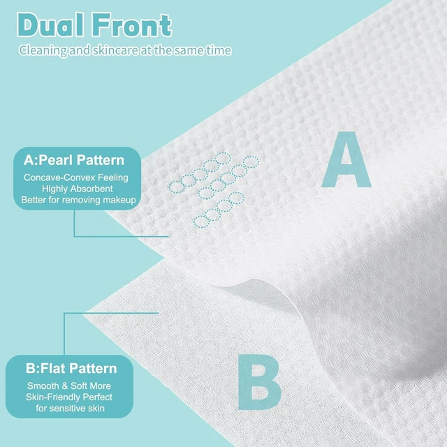Alt view image 6 of 6 - Disposable Face Towel 100 Count, Soft Cotton - Multi-Purpose Facial Wipes for Skin Care, Makeup Remover, and Facial Cleansing