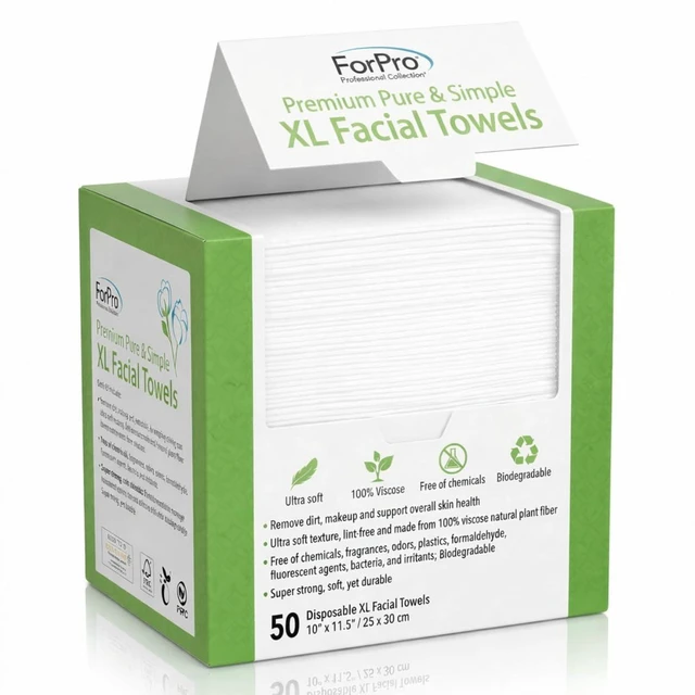 Main image of ForPro Pure & Simple XL Facial Towels 10"x11.5" 50ct Vegan Cruelty-Free