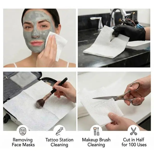 Alt view image 5 of 6 - ForPro Pure & Simple XL Facial Towels 10"x11.5" 50ct Vegan Cruelty-Free