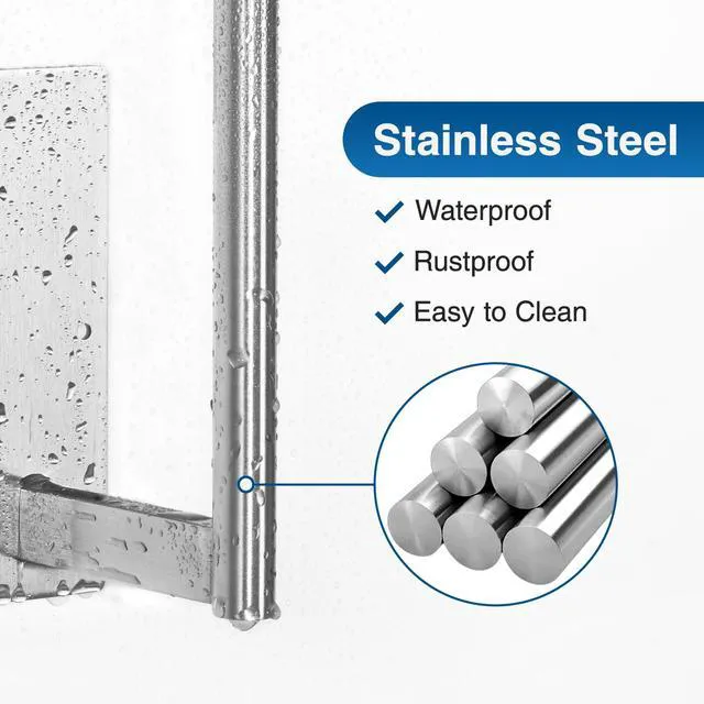 Alt view image 2 of 7 - Stainless Steel Under Cabinet Paper Towel Holder Wall Mount, Self-Adhesive or Drilling, Silver Kitchen Paper Roll Holder